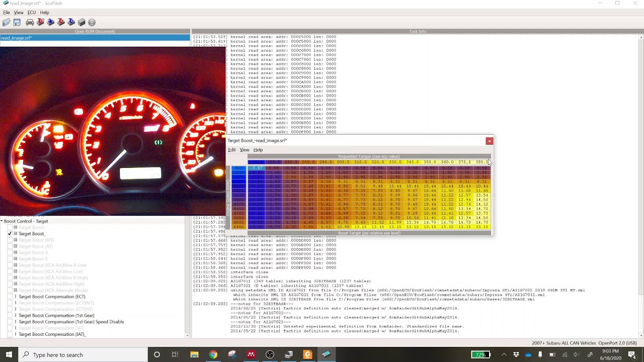 Как настроить Subaru с помощью открытого исходного кода (Tactrix/ECU Flash/Romraider)