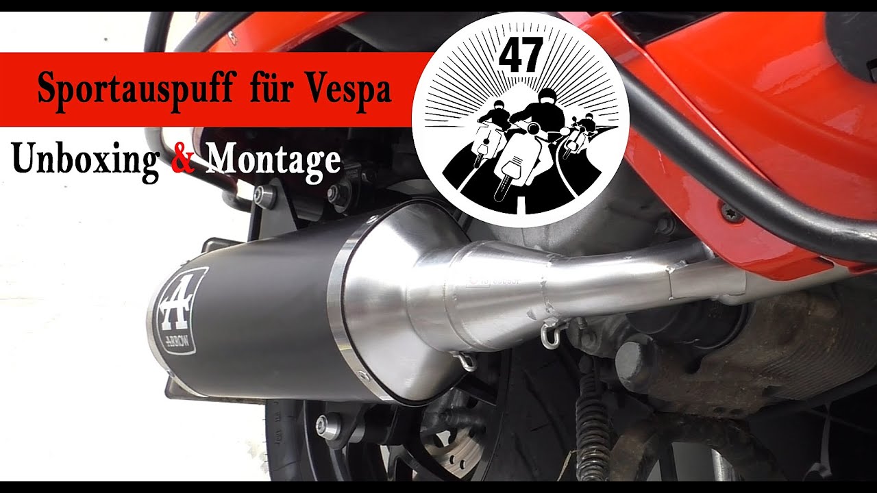 Sportauspuff f&uuml;r die Vespa - Unboxing & Montage 'Arrow Urban Dark'