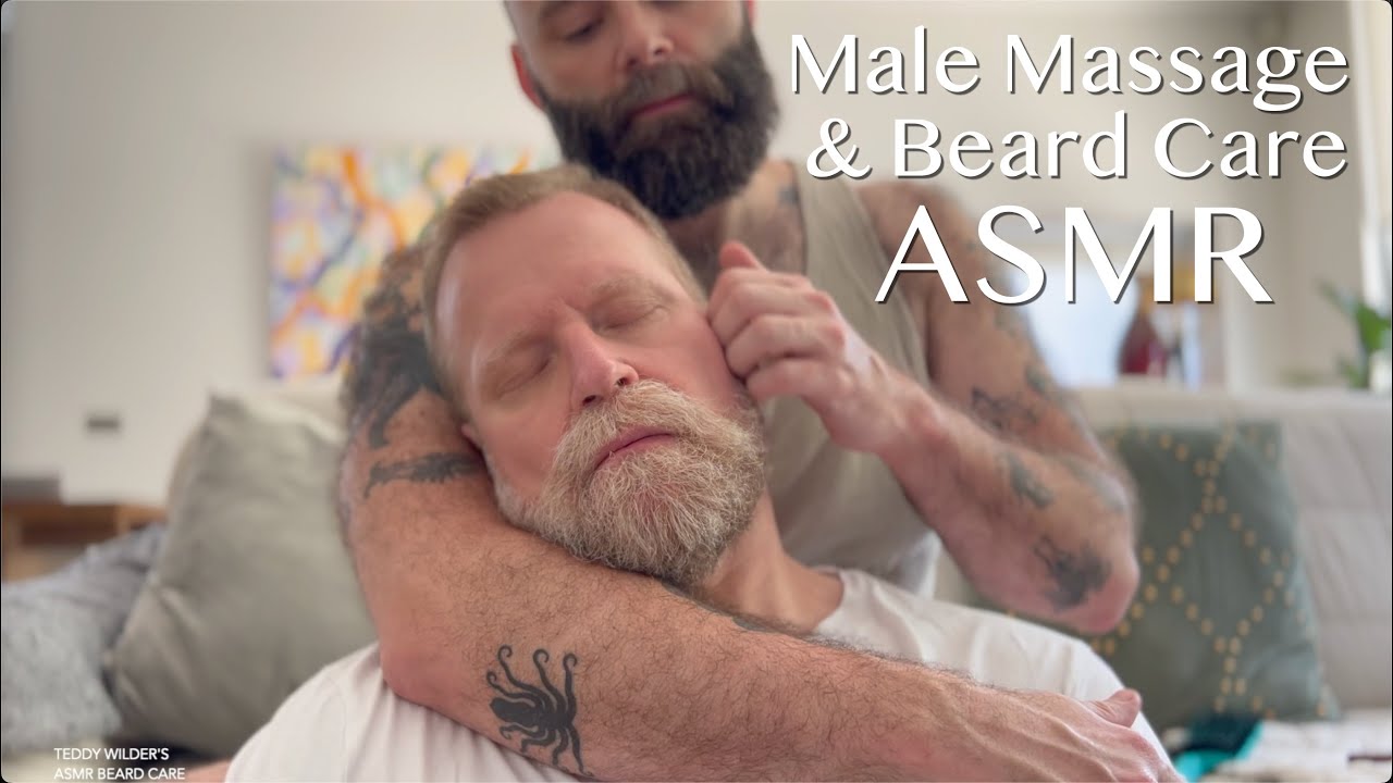 ✨ Male Massage & Beard Care ASMR | Relaxing Head & Neck Massage | Beard Scratching | No Talking ✨