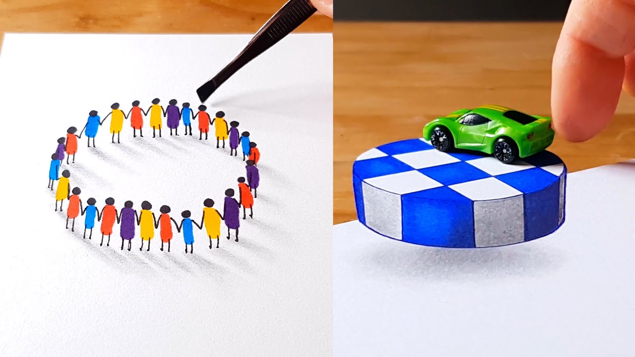 How to Draw - Easy 3D People & Art Illusions