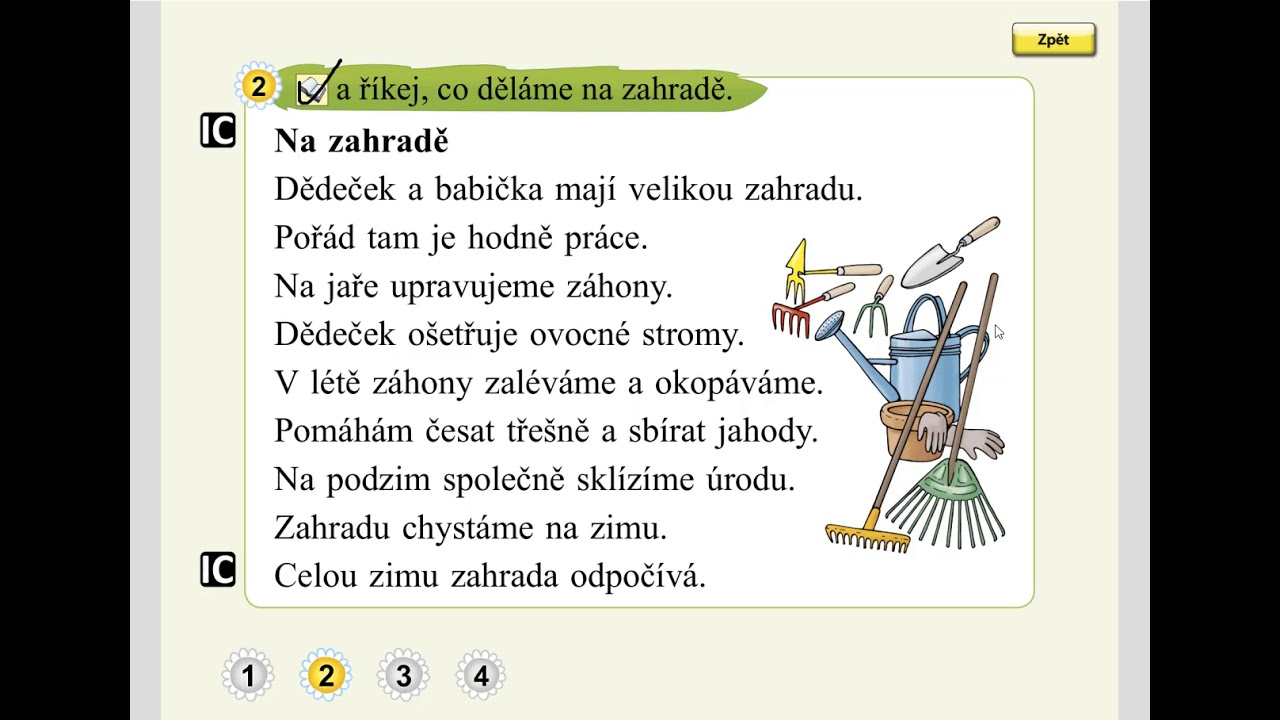 Slabiky DĚ, TĚ, NĚ (práce s textem), SLABIKÁŘ 2, str. 49, cv.2