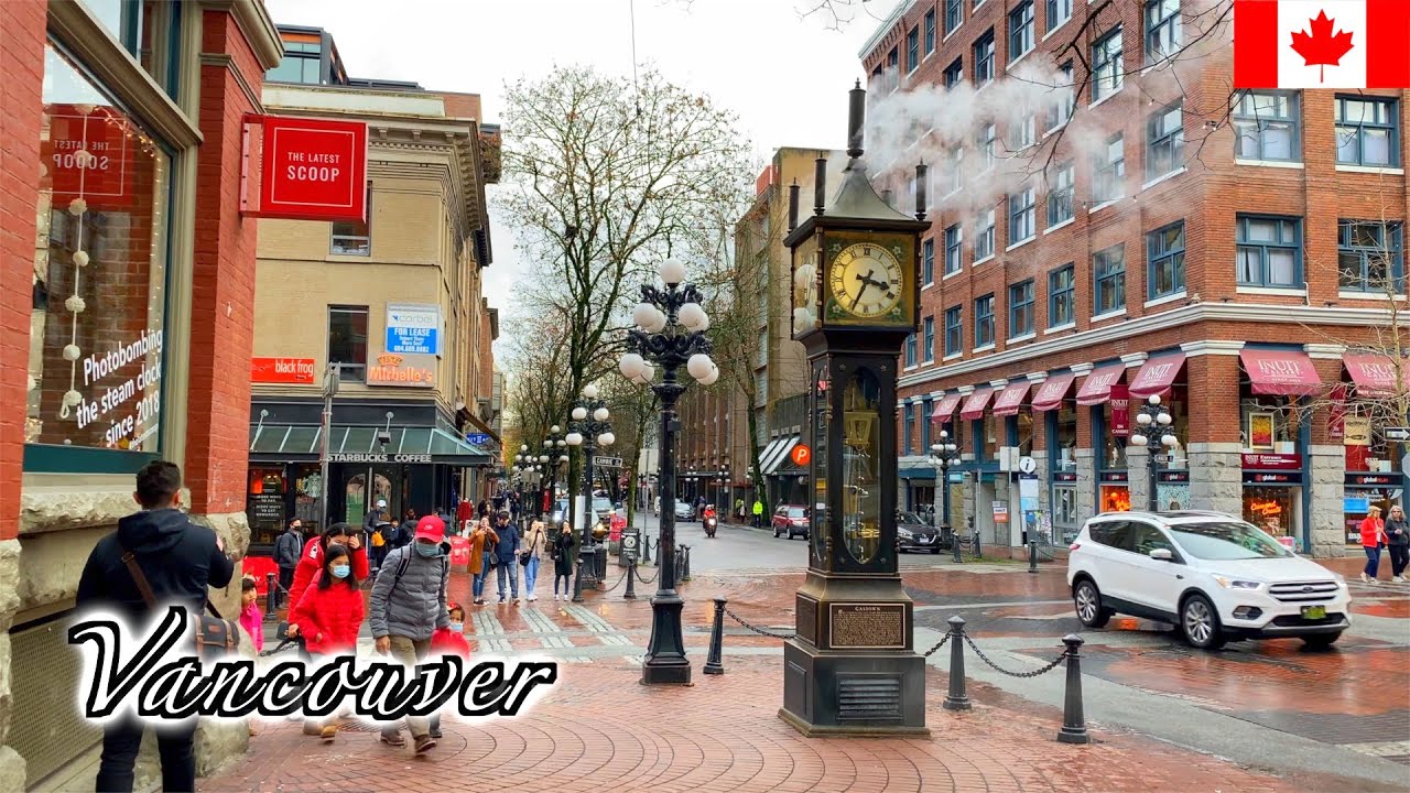 🇨🇦Vancouver Winter Walk - Gastown from Seawall Water Walk in Coal Harbour - 【4K】