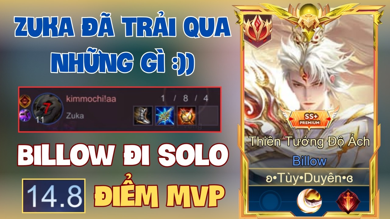 Billow Vs Zuka Đi Solo Đường Caesar - Đối Đầu, Đi Gank, Billow Gánh Team ntn