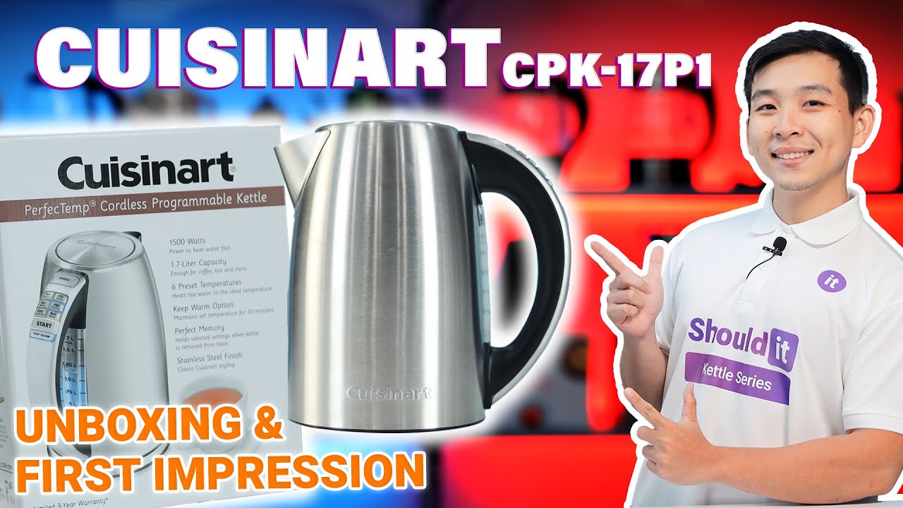 Распаковка беспроводного электрического чайника Cuisinart PerfecTemp CPK-17P1 — серия Shouldit Ke...
