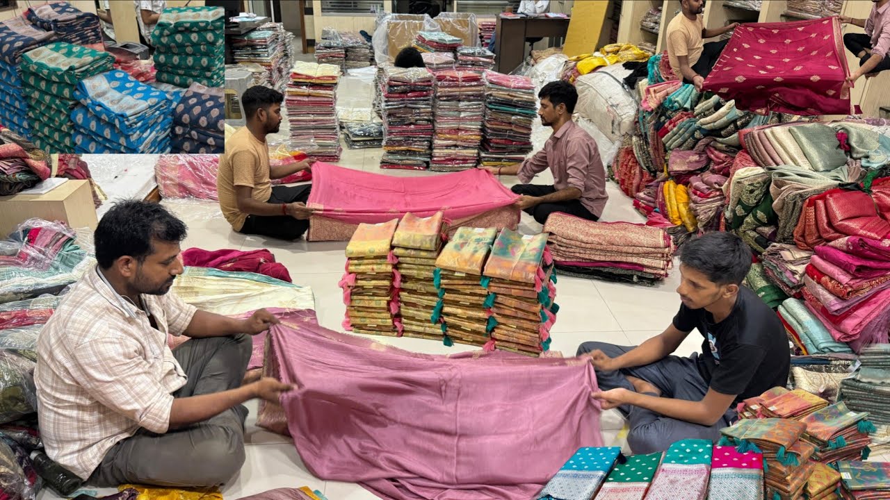 Silk saree manufacturer in surat | Banarasi silk sarees wholesale market nikhaar creations vanshmj