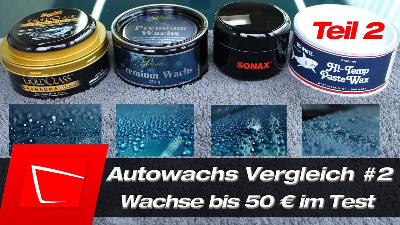 Wachs Vergleich Autowachs Test Meguiars Gold Class, Petzoldts Premium, Sonax Carnauba, Finish Kare