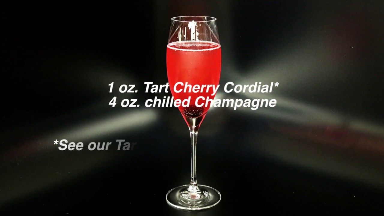 Tart Cherry Champagne Cocktail from the Cocktail Dudes
