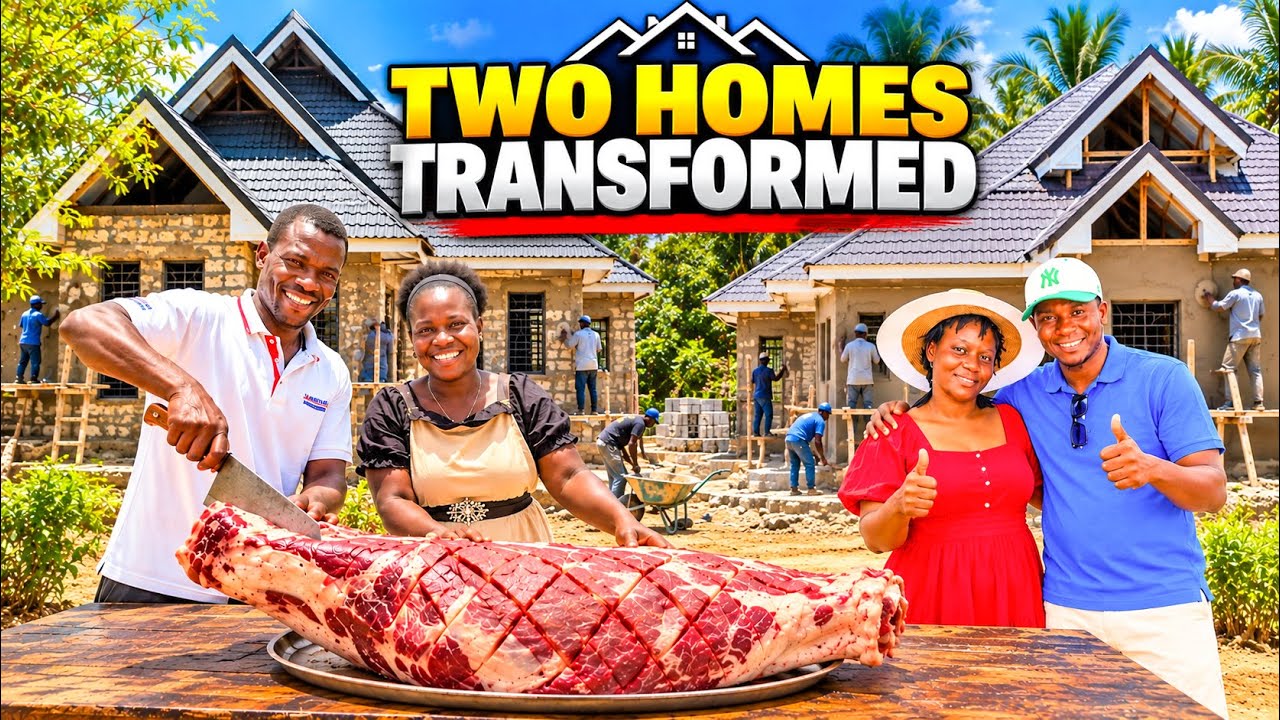 TRANSFORMING TWO AFRICAN VILLAGE HOMES! 😭🏡 Huge Progress + Giant Feast for Our Workers
