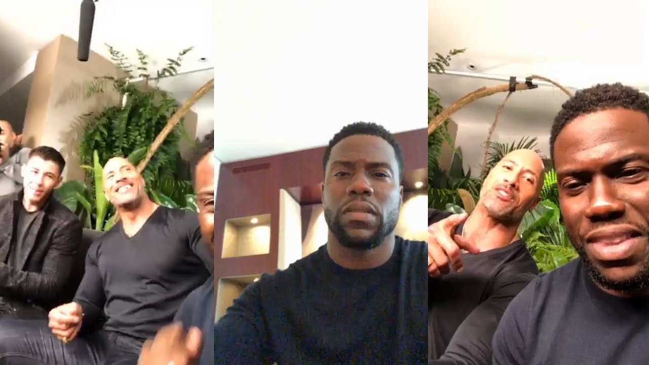 Kevin Hart | Instagram Live Stream | 5 December 2017 w/ Nick Jonas & Dwayne Johnson