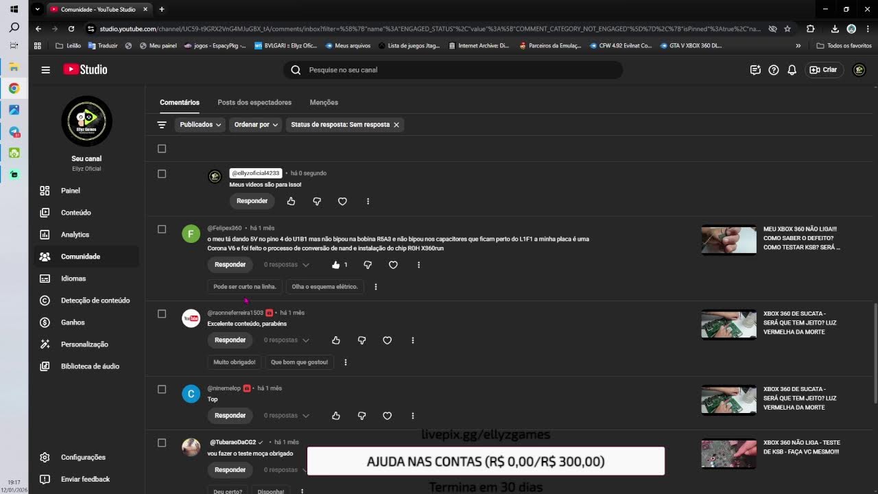 RESPONDENDO OS COMENTARIOS