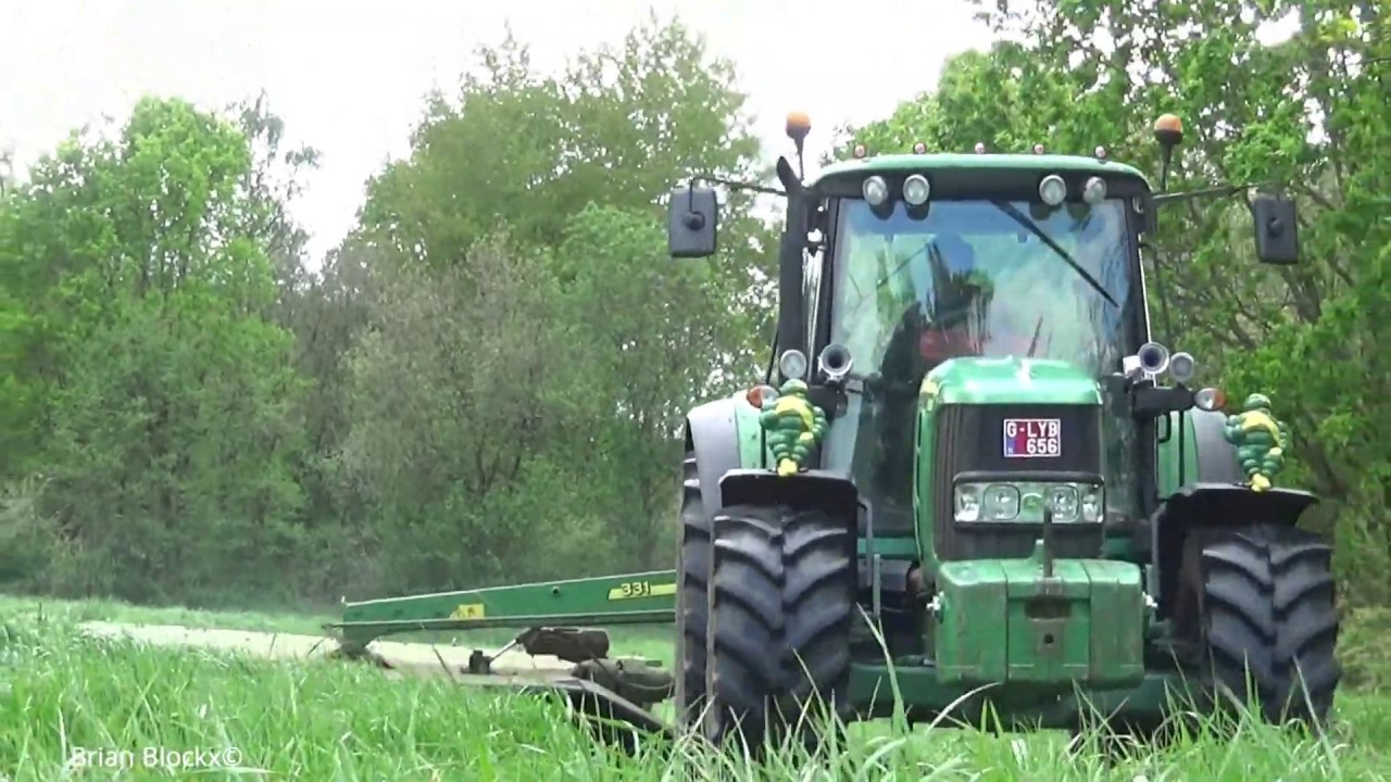 mowing gras 2019-John Deere 6830+John Deere 331-Gras maaien-melkveebedrijf Vervoort-2019
