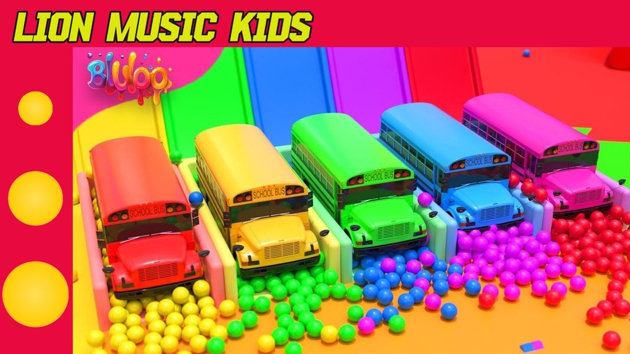 The Wheels on The Bus Song | Colorful Bus | Nursery Rhymes & Kids Songs