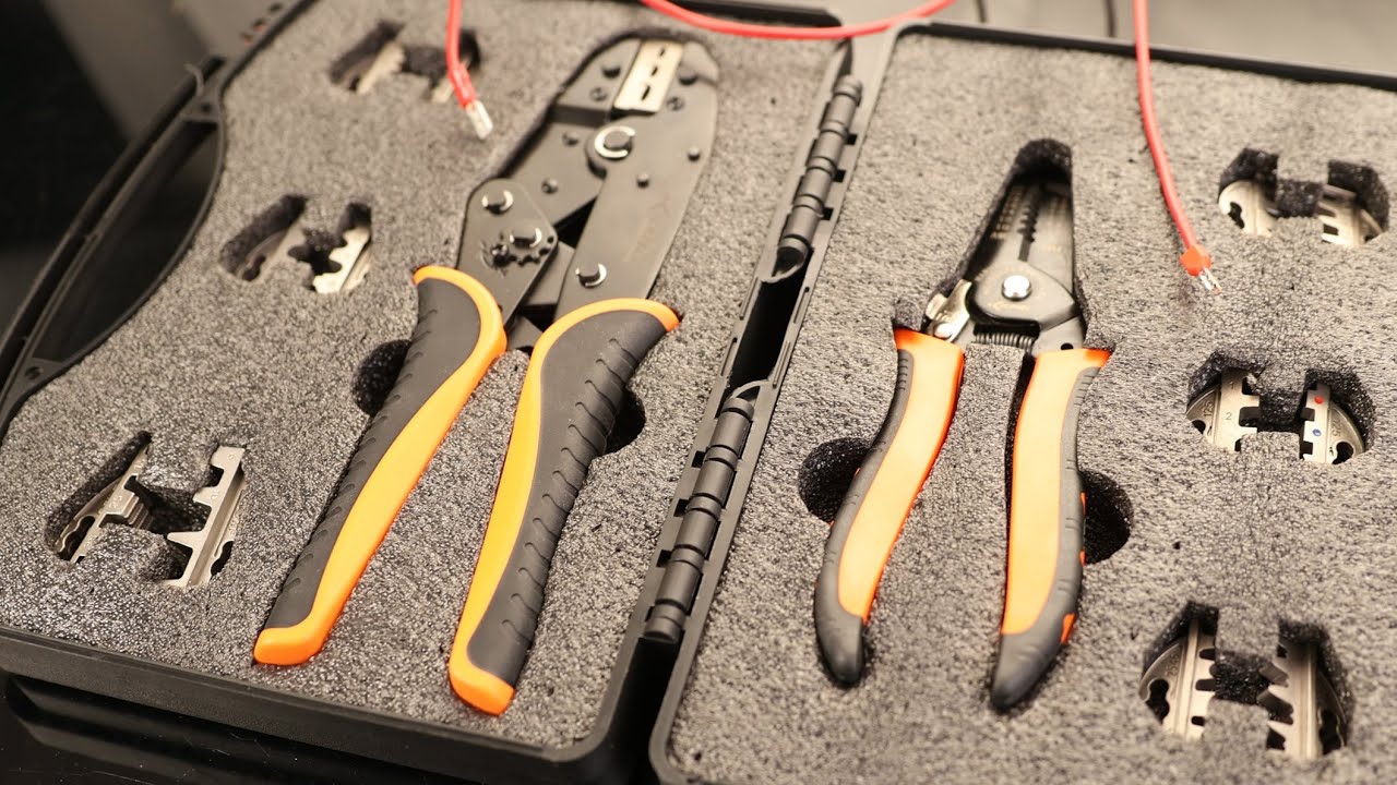 KF CPTEC Crimping Tool Set 9 PCS - Ratcheting Wire Crimper - Quick Exchange Jaw for Heat Shrink
