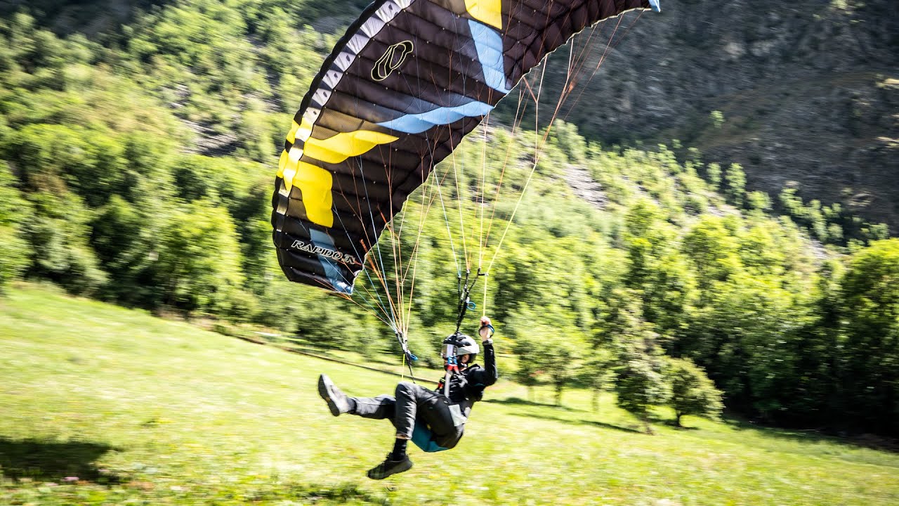 Speedflying landing lesson. Flare