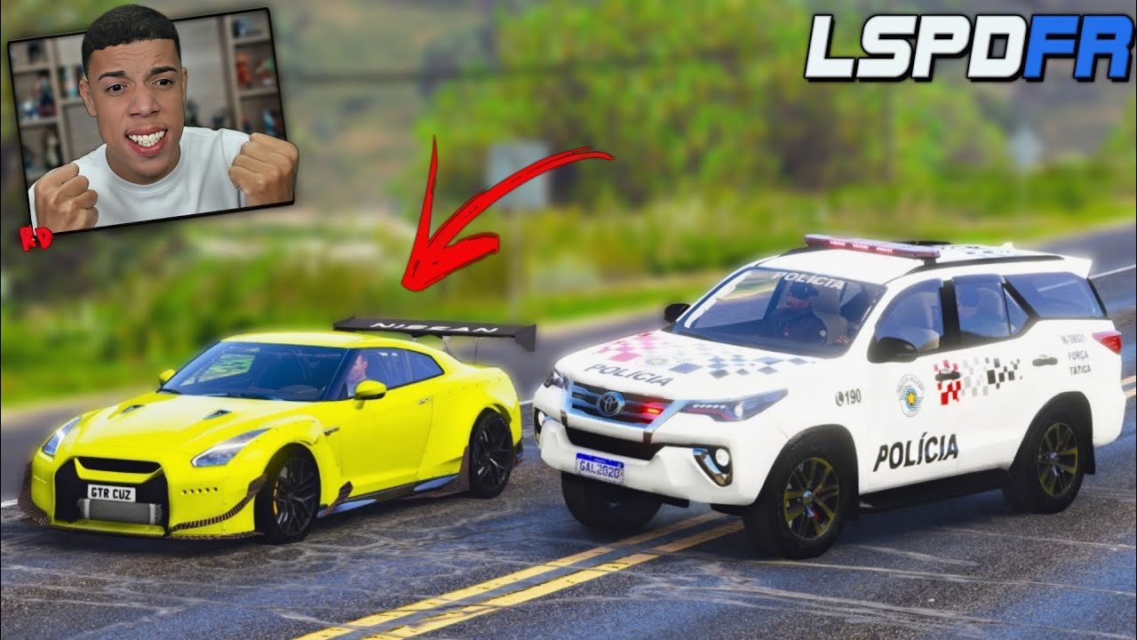 GTA V : MOD POLICIA - FORÇA TÁTICA NA PERSEGUIÇÃO DO NISSAN GTR ROUBADO ( TROCA DE TIROS )