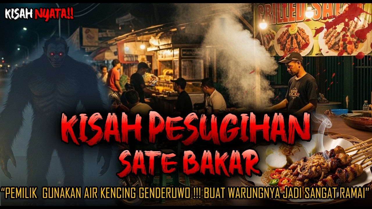 SEREM BANGETI!!  KISAH PESUGIHAN KEDAI SATE ,GUNAKAN K3NCING GENDERUWO BUAT WARUNGNYA LARIS MANIS