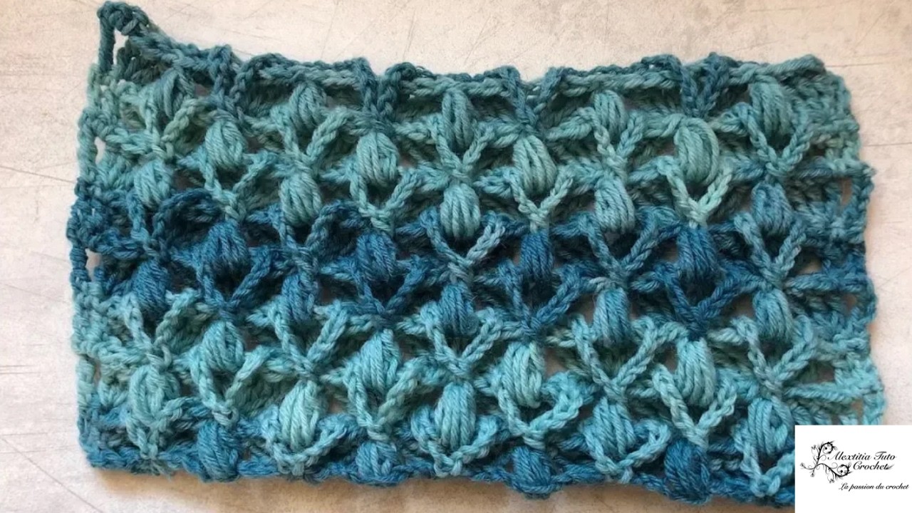 Motif pour couverture, étole, écharpe au crochet