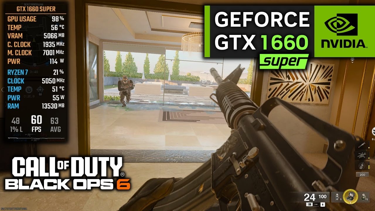 GTX 1660 SUPER on Call of Duty Black Ops 6 | 1080p + FSR 3, Frame Generation (Beta)