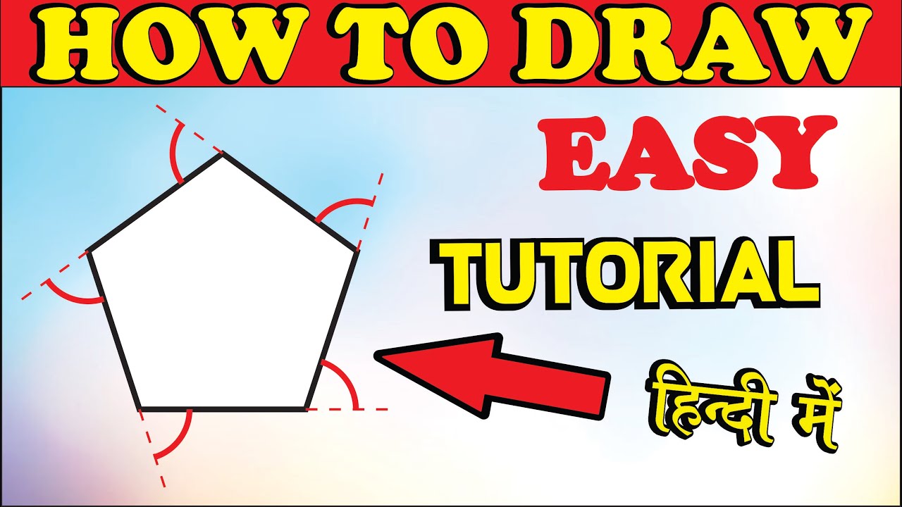 The internal left and external right angles for a regular pentagon  How to Draw By Seekh Raha Hoon