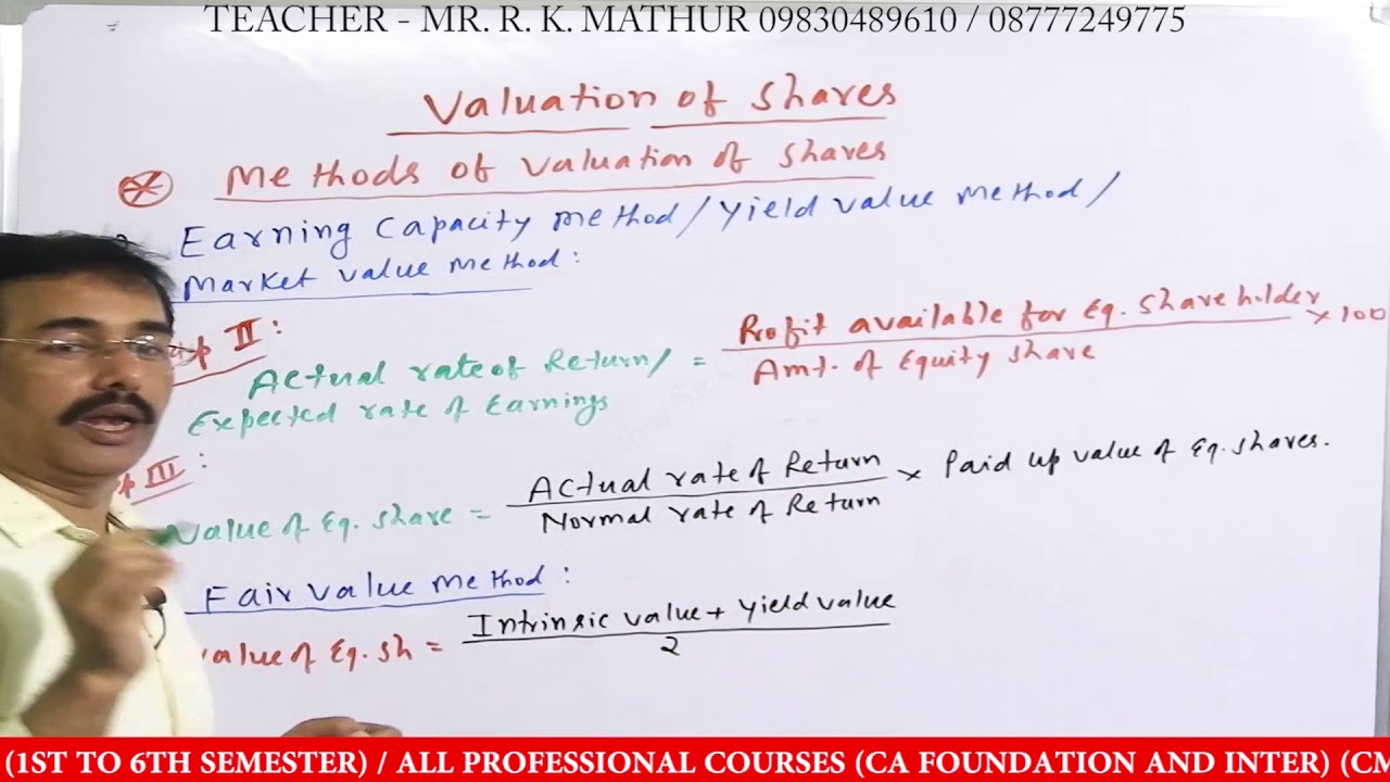 Valuation of share part 1 | Method of valuation of share | Valuation of share Solved Sums