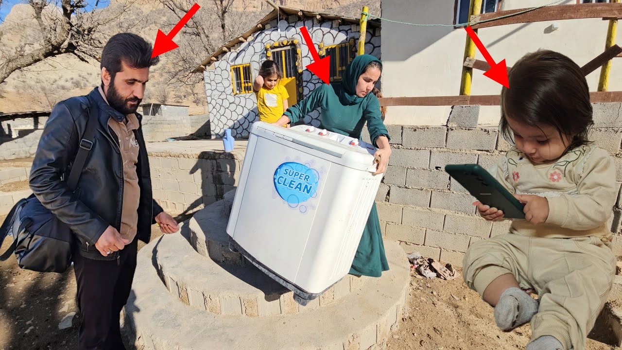 A bitter day inFereshteh's life|Washing machine repair and Mahan and little Nika's contact withOmran