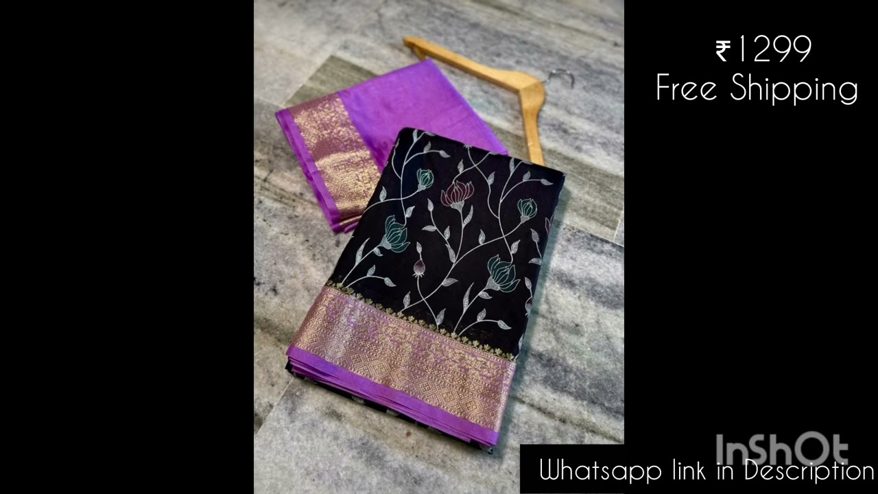 👑 MJ FASHION FLAIR 👑🌸Banarasi Handlooms Premium Semi Chinya Silk Sarees🌸Price ₹1299/- Free Shipping🌸