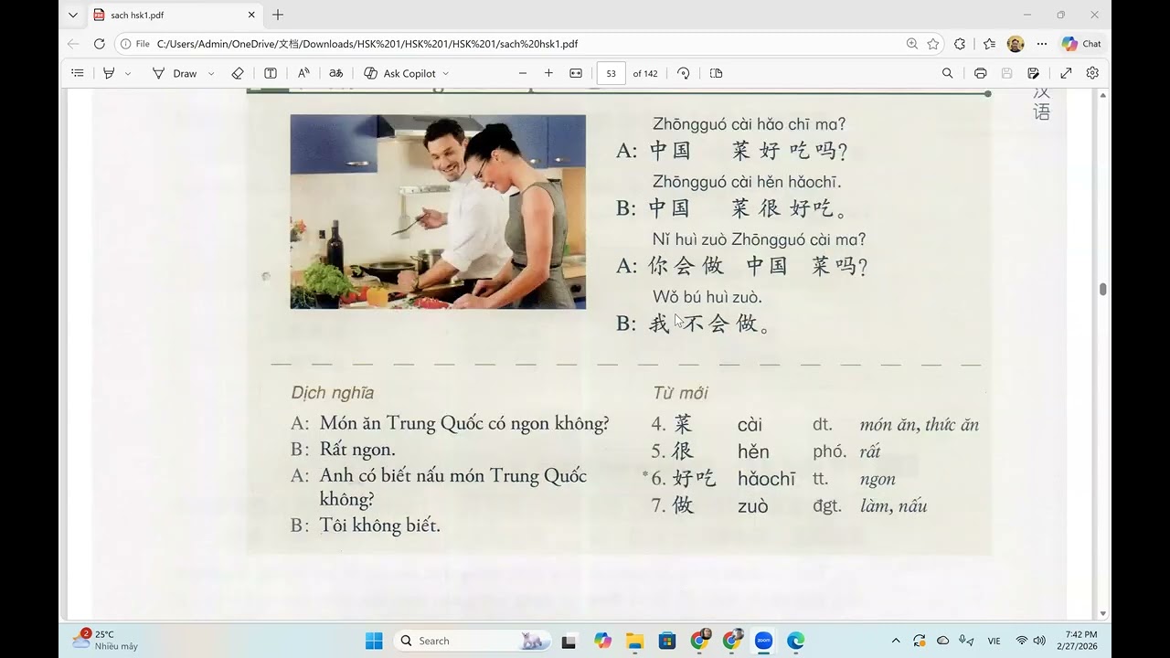 hsk 1 bài 6 và bài 7 từ mới 27022026 - tiếng Trung Hoàng Liên, thầy Thọ zalo 0977941896