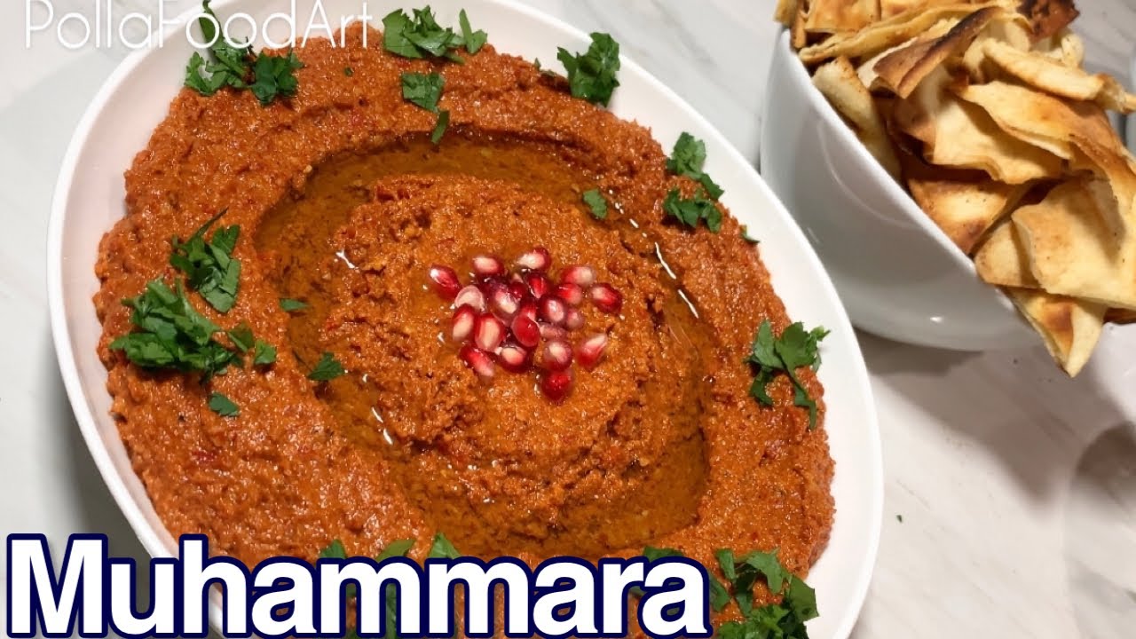 Muhammara/Roasted Red Pepper & Walnut Spread/Dip/محمرة, How to make Muhamara, a Delicious Red Pepper