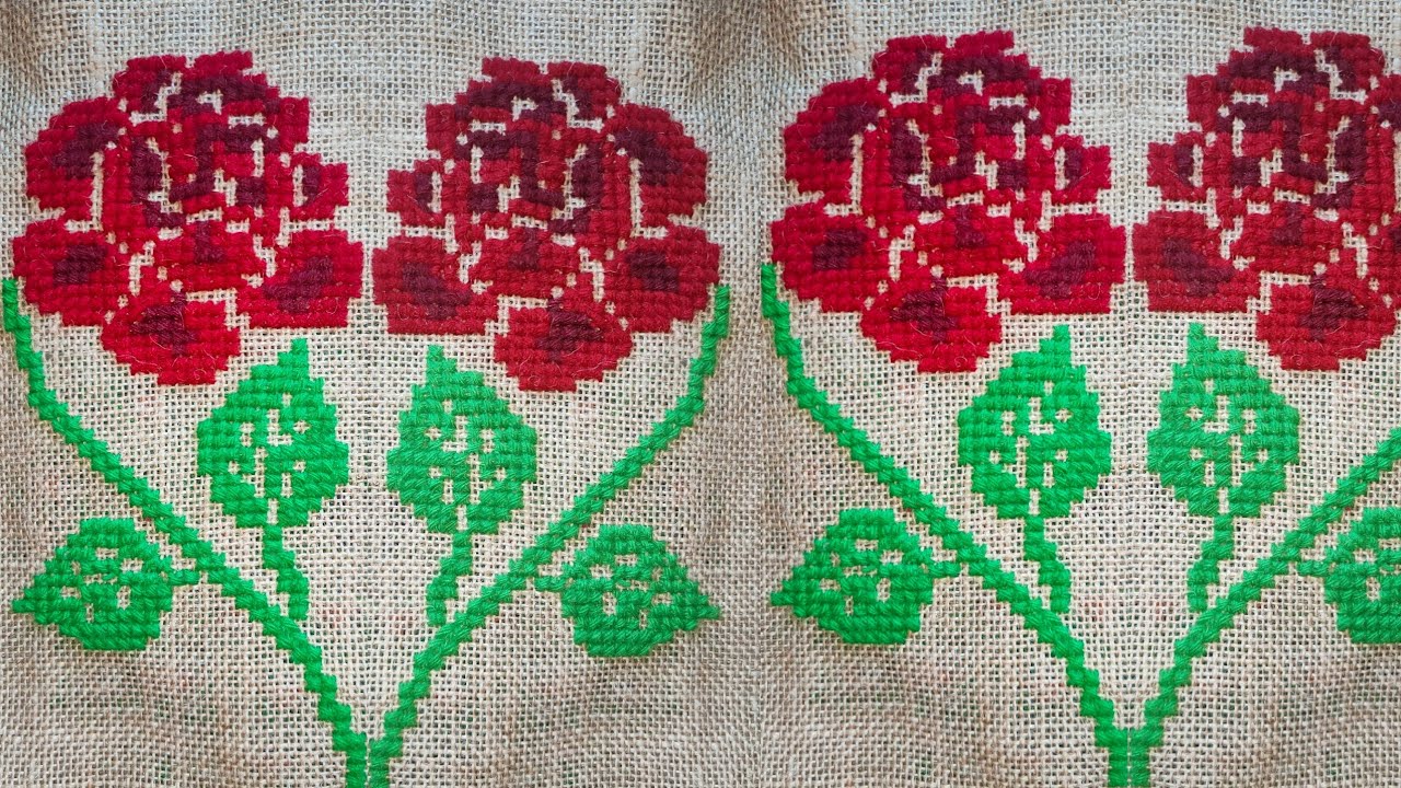 Rose cross Stitch design | (Part 1 ) #17 -  border cross Stitch pattern design