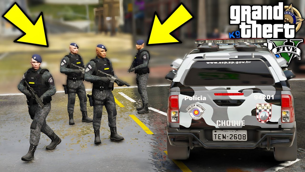 TROPA DE CHOQUE ACABA COM ASSALTO A BANCO e RESGATA OS REFÉNS! ( INSANO ) - GTA 5 : MOD POLICIA