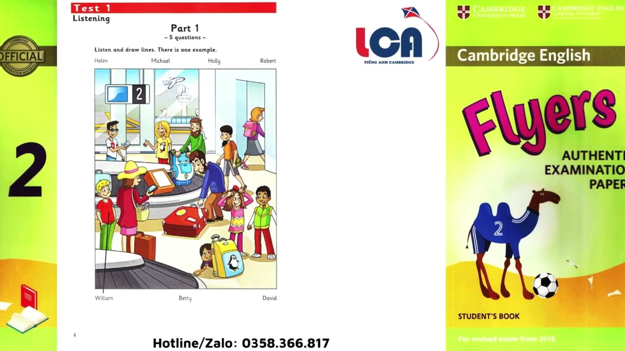 FLYERS 2 TEST 1 - LISTENING TEST 1 - LCA TIẾNG ANH CAMBRIDGE