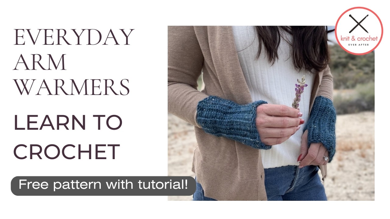 Unisex Arm Warmer Free Crochet Pattern Workshop ~ Fingerless Mitts Free Crochet Pattern