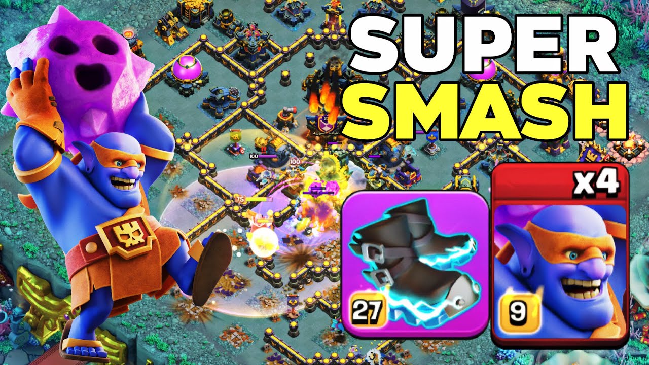 ULTIMATE SMASH = TH17 Super Bowler Smash 3 Star Strategy For Legends!
