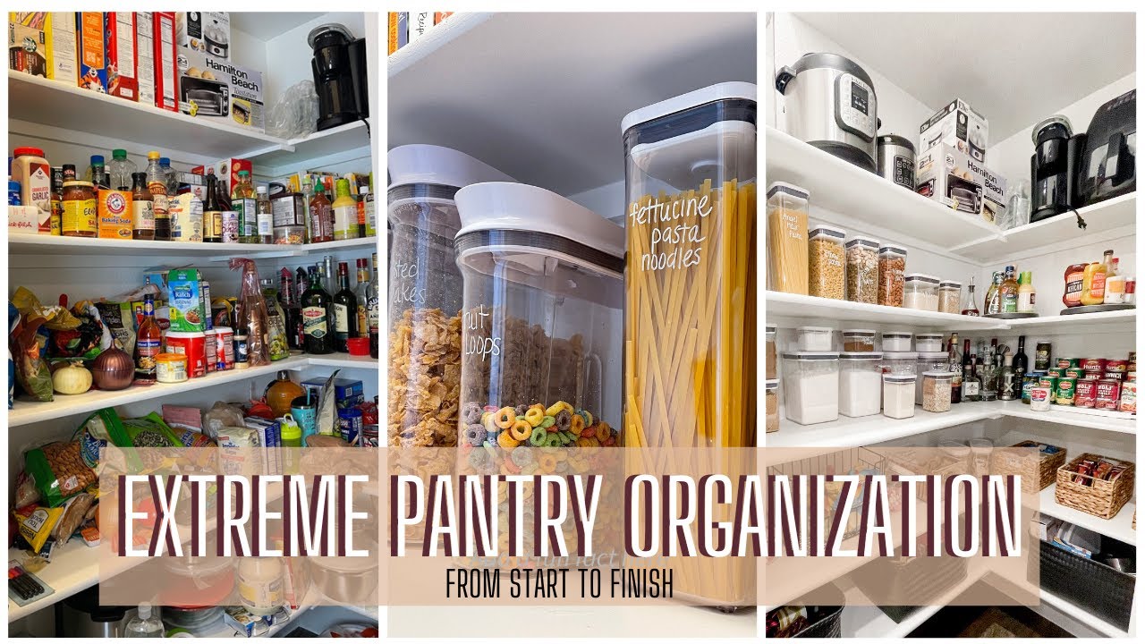 EXTREME PANTRY ORGANIZATION MAKEOVER | Declutter and organize with me!