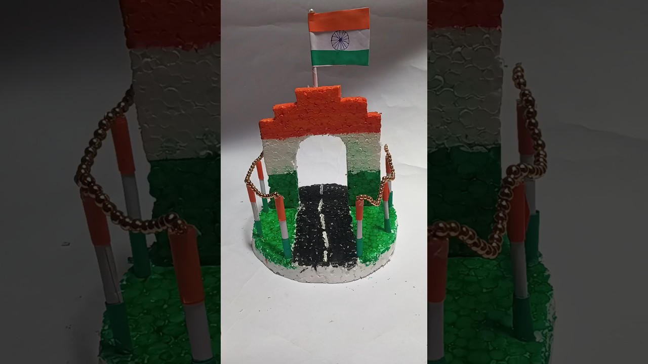 Make a INDIA GATE from thermocol #Independence day #diy #craft #handmade #viral