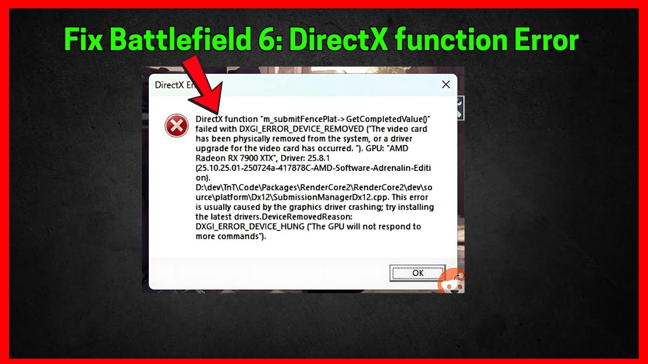 Battlefield 6: DirectX Error (Quick fix)