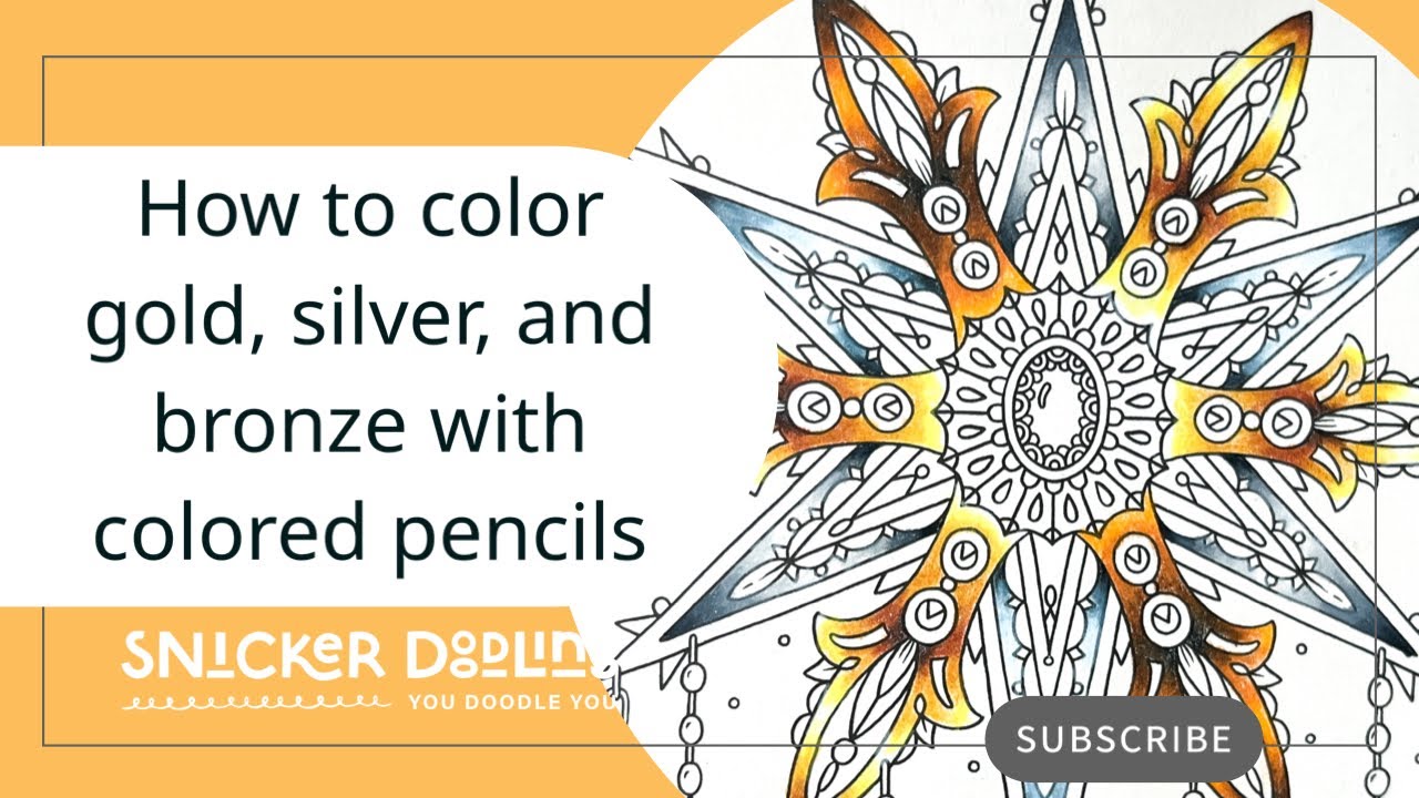 How to color gold, silver, and bronze with colored pencils