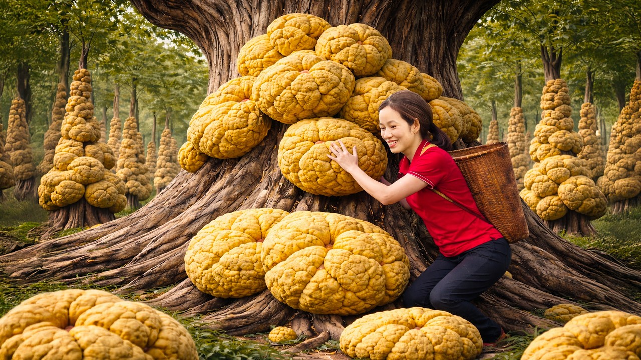 Harvesting Giant 'Lizard' Pomelos—The Weirdest Citrus Sells Out at the Village Market!
