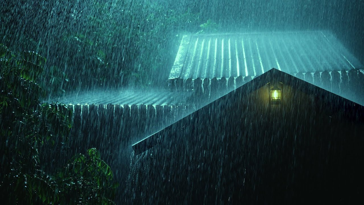Enchanting You to Deep Sleep at Midnight with Heavy Rain & Gentle Thunder Sounds on Metal Tin Roof