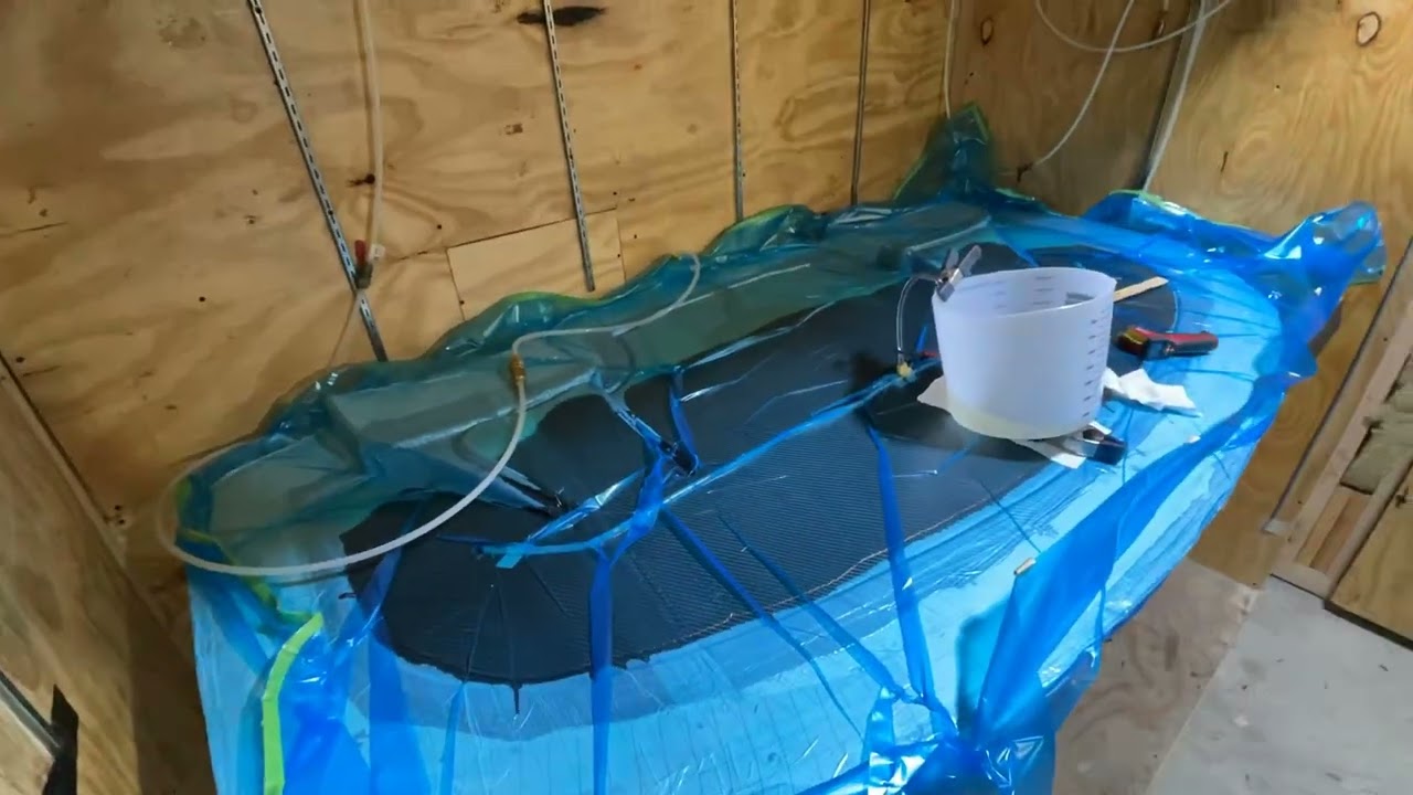 Faircloth composites infusing our massive all #carbonfiber splitter in the oven.