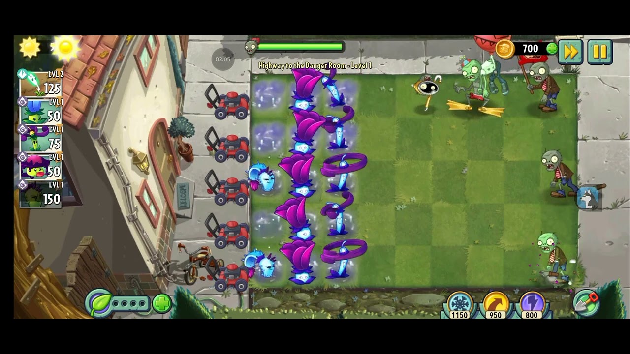 Pvz2 Highway To The Danger Room - Level 1