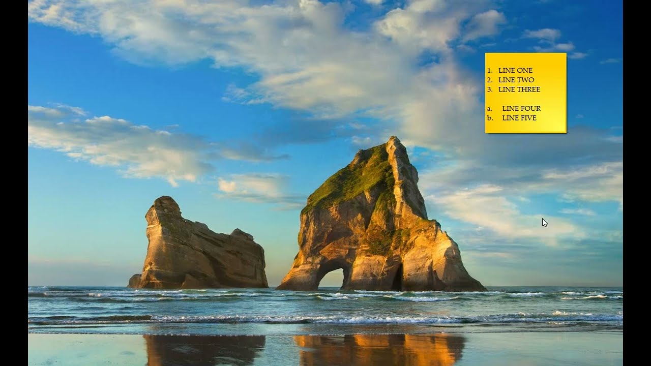 Windows: Inserting bullets and numbering into sticky notes using Notezilla
