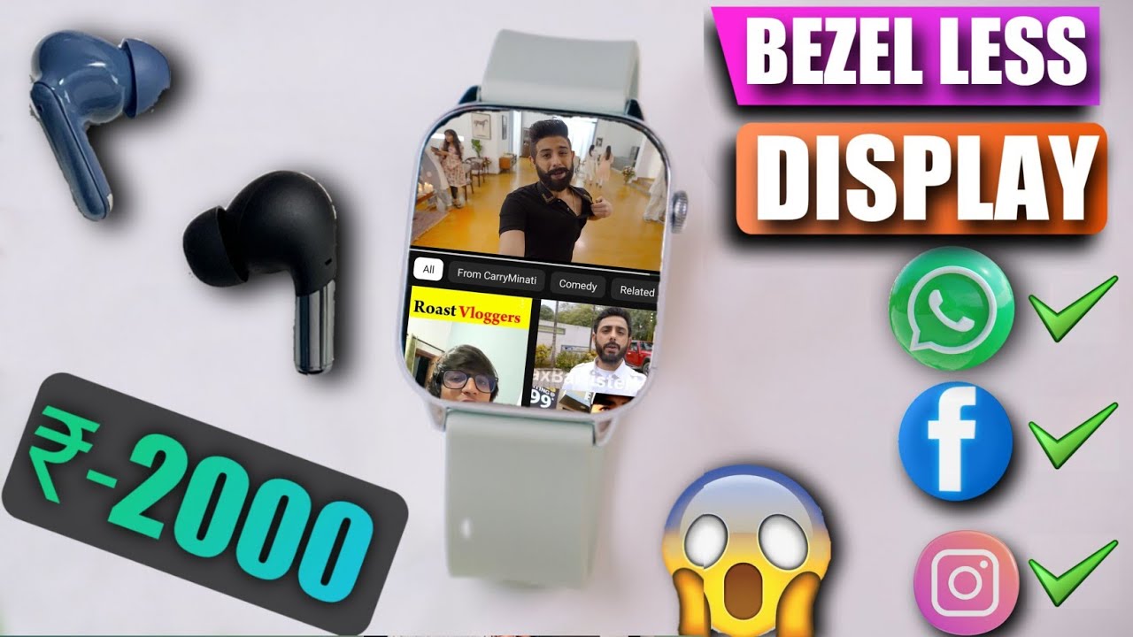 Top 5 *BIGGEST* bezel-less amoled display smart watch Under 2000 😍| Best smart watch Under 2000