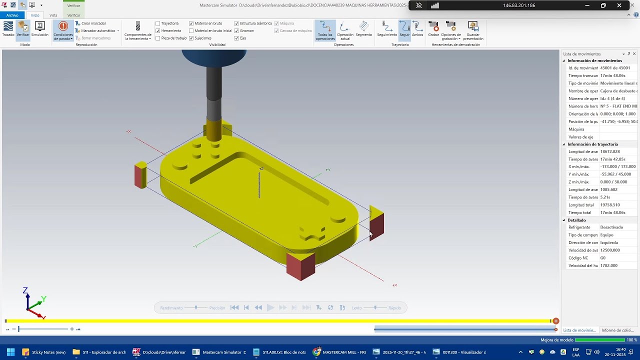 Mastercam 2019: Fresado 2D/3D Esencial (2025-2)