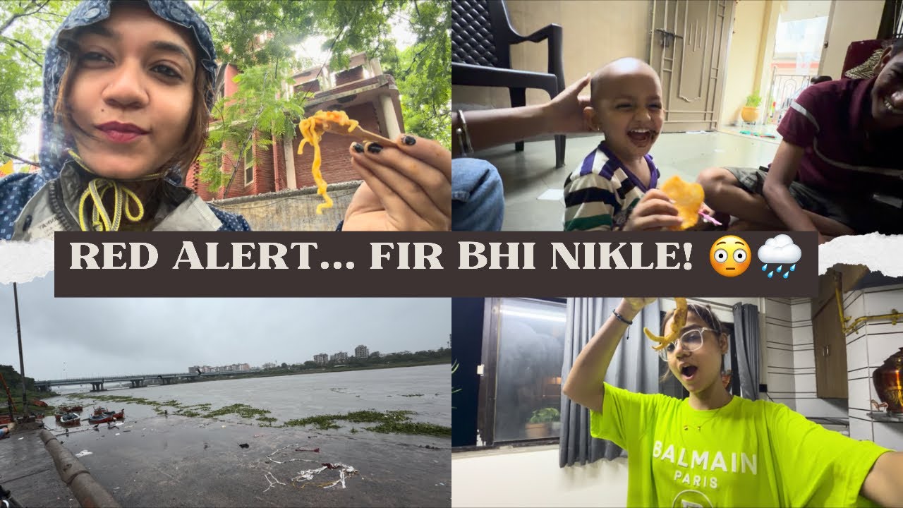 🚨Surat Red Alert 🌧️ Fir Bhi Hum Bahar Nikal Gaye! 😱| Rain Vlog#viralvideo #viral#youtubeshorts#surat