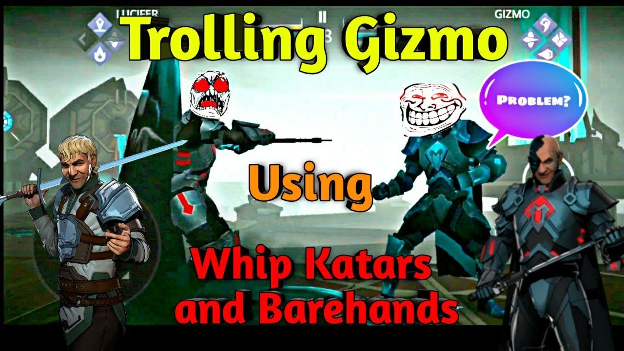 Shadow Fight 3 Trolling Gizmo using Whip Katars and Barehands(Chapter 7.1 Final Boss)