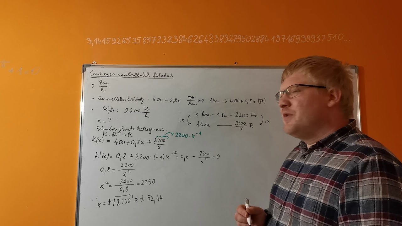 Sz&ouml;veges sz&eacute;lső&eacute;rt&eacute;k feladat (deriv&aacute;l&aacute;s)