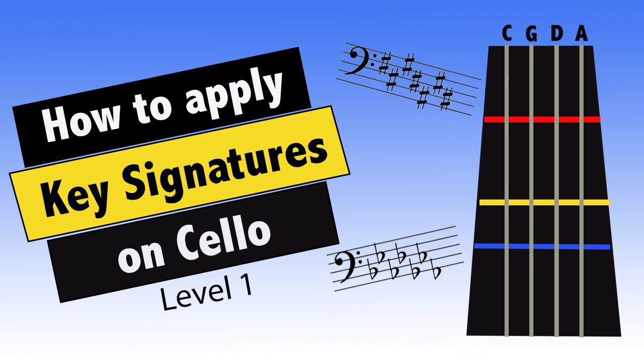 Key Signatures for Cello Level 1
