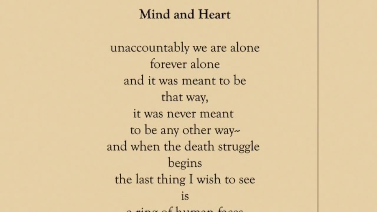 Mind and Heart - Charles Bukowski