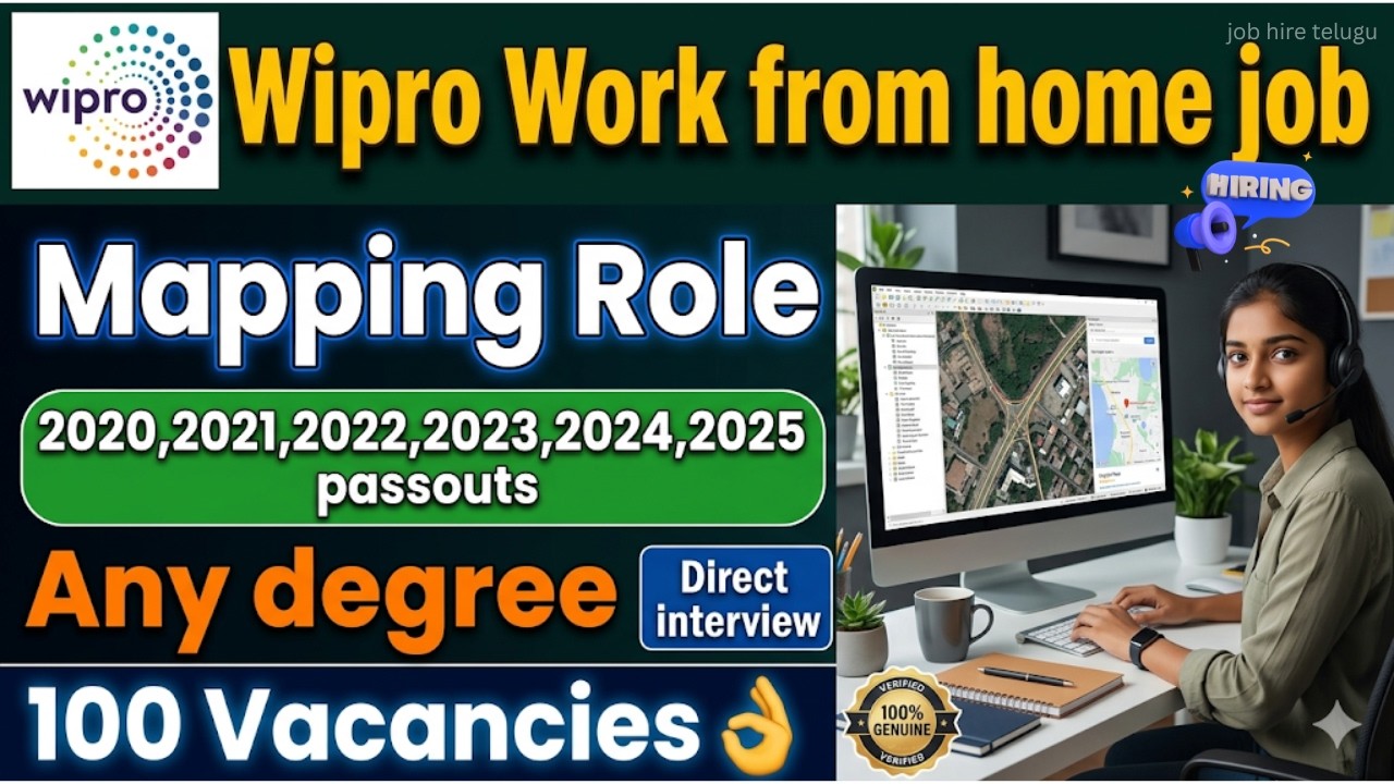 🔥Work from home jobs at Wipro | Mapping role | Direct Interview | 100 Vacancies | Latest Remote j...